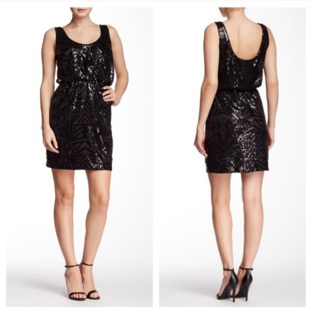 Jessica Simpson Women's Sequin Scoop Neck Dress